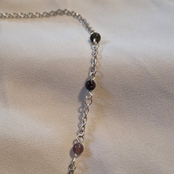 Artisan Handmade Agate Wood Lava Stone Diffuser Bead Necklace - Picture 4 of 7